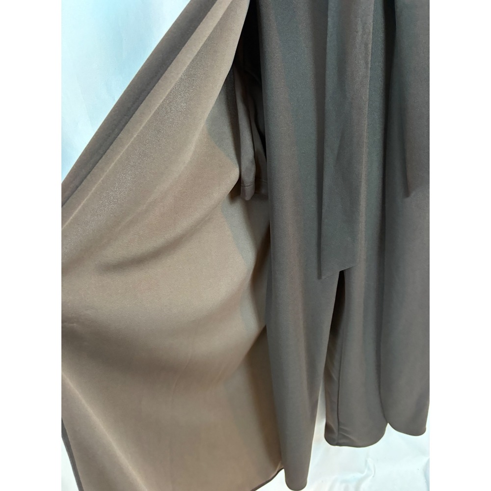 Shelby & Palmer Brown Surplice Wide Leg Sleeveless Belted Jumpsuit Size 10 - Picture 13 of 13